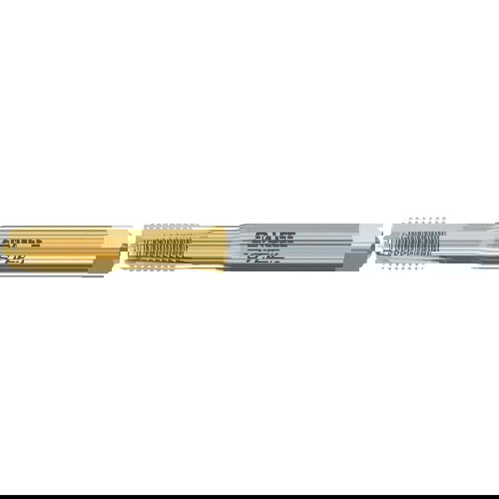 Spiral Point Tap: #5-44 UNF, 3 Flutes, Plug Chamfer, 2B Class of Fit, High-Speed Steel-E, TiN Coated