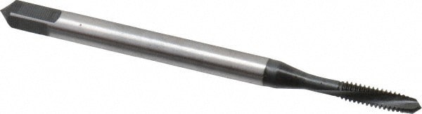 Spiral Flute Tap: #3-48 UNC, 2 Flutes, Plug, 3BX Class of Fit, Cobalt, Nitride Coated