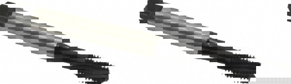 Spiral Flute Tap: 1/4-28 UNF, 3 Flutes, Plug, 3BX Class of Fit, Cobalt, Nitride Coated