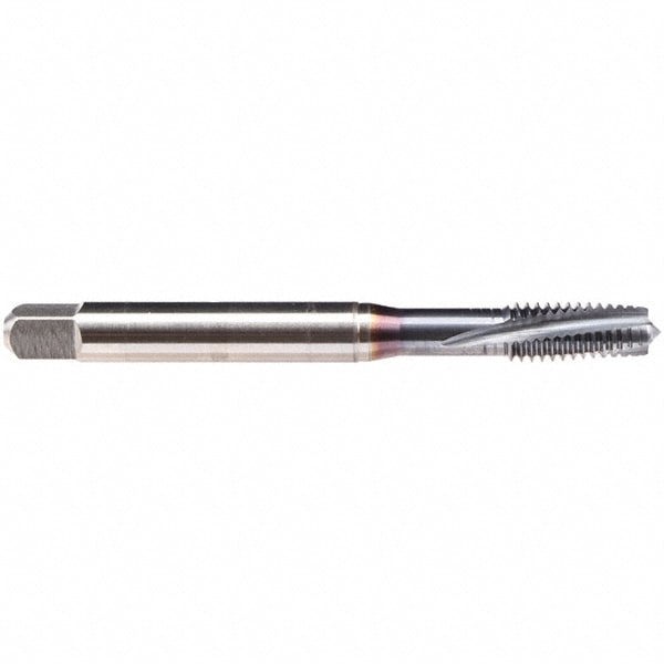 Spiral Flute Tap: #8-32 UNC, 3 Flutes, Plug, BT Class of Fit, High Speed Steel, TICN Coated
