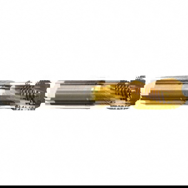 Spiral Flute Tap: #10-24 UNC, 2 Flutes, Modified Bottoming, 2B Class of Fit, Cobalt, TIN Coated