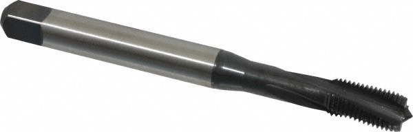 Spiral Flute Tap: 3/8-24 UNF, 3 Flutes, Modified Bottoming, 2BX Class of Fit, Cobalt, Oxide Coated
