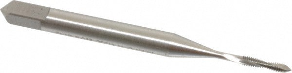 Spiral Flute Tap: #0-80 UNF, 2 Flutes, Modified Bottoming, 3BX Class of Fit, Cobalt, Oxide Coated