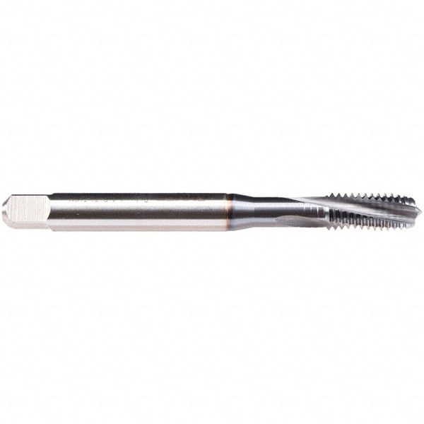Spiral Flute Tap: #4-40 UNC, 3 Flutes, Modified Bottoming, BT Class of Fit, High Speed Steel, TICN Coated