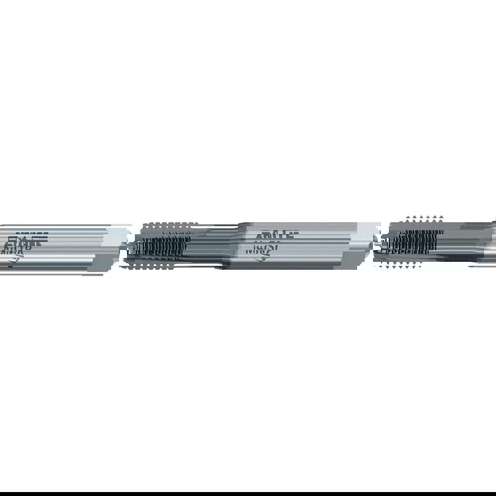 Spiral Point Tap: M5x0.8 Metric, 3 Flutes, Plug Chamfer, 2B Class of Fit, High-Speed Steel-E, TiCN Coated