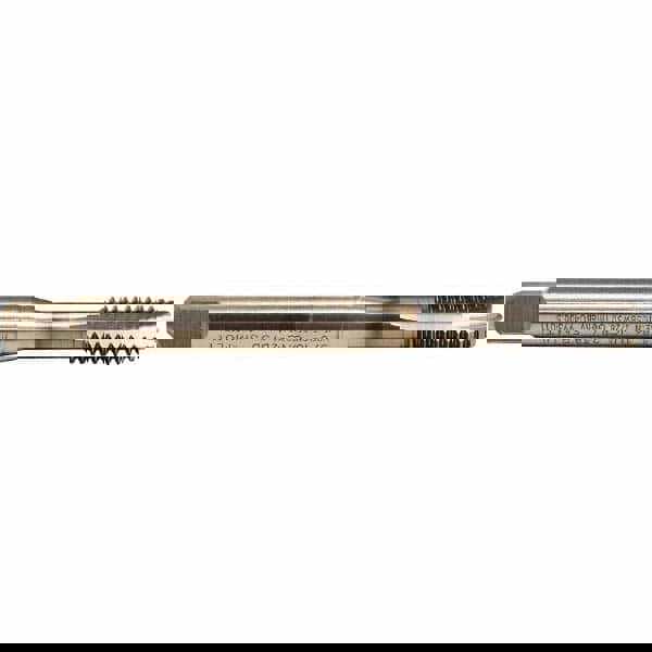 Spiral Point Tap: 3/8-16 UNC, 3 Flutes, Plug Chamfer, 2B Class of Fit, High-Speed Steel-E, TiCN Coated
