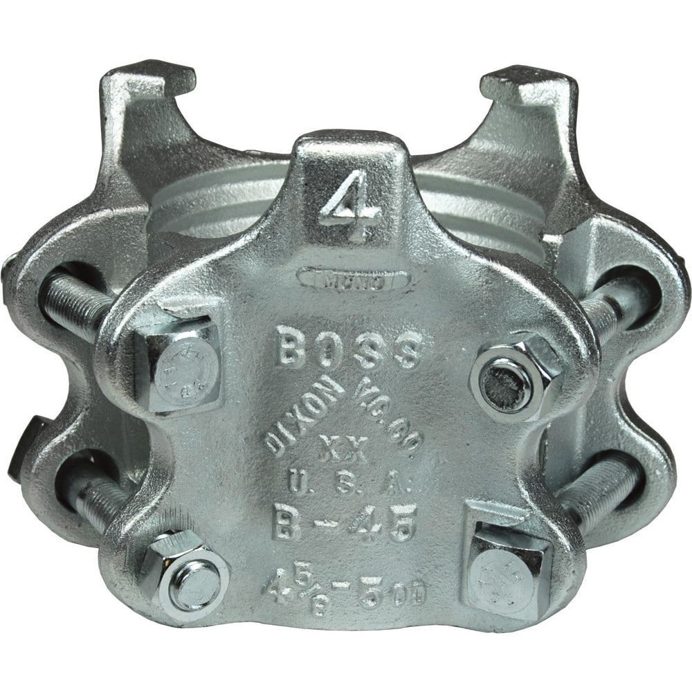 Ground Joint Hose Couplings; Thread Type: Non-Threaded ; Type: 6-Bolt Clamp ; Material: Plated Iron ; Size: 4 in ; Style: 6-Bolt Clamp ; Maximum Hose Outside Diameter: 1.25