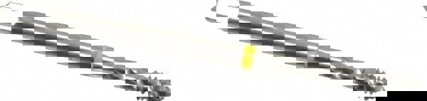 Spiral Flute Tap: #6-32, UNC, 3 Flute, Modified Bottoming Chamfer, 3B Class of Fit, Cobalt, Straw Finish