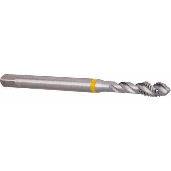 Spiral Flute Tap: #8-32 UNC, 3 Flutes, Modified Bottoming, 3B Class of Fit, Cobalt, Bright/Uncoated
