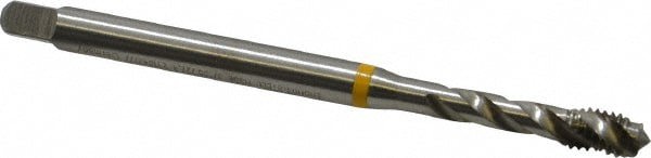 Spiral Flute Tap: #12-28 UNF, 3 Flutes, Modified Bottoming, 3B Class of Fit, Cobalt, Bright/Uncoated