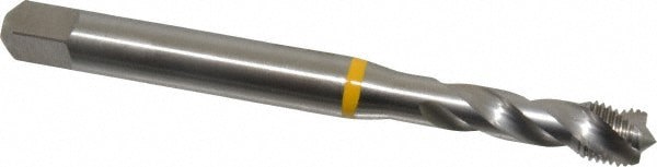 Spiral Flute Tap: 3/8-24 UNF, 3 Flutes, Modified Bottoming, 3B Class of Fit, Cobalt, Bright/Uncoated