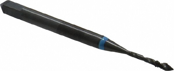 Spiral Flute Tap: #1-64 UNC, 2 Flutes, Modified Bottoming, 2B Class of Fit, Cobalt, Oxide Coated