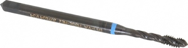 Spiral Flute Tap: #5-40 UNC, 3 Flutes, Modified Bottoming, 2B Class of Fit, Cobalt, Oxide Coated