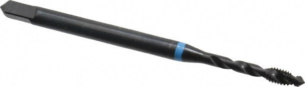 Spiral Flute Tap: #4-48 UNF, 2 Flutes, Modified Bottoming, 2B Class of Fit, Cobalt, Oxide Coated
