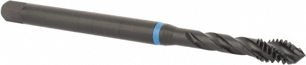 Spiral Flute Tap: #12-24 UNC, 3 Flutes, Modified Bottoming, 3B Class of Fit, Cobalt, Oxide Coated