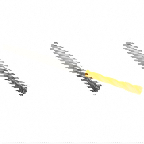 Spiral Flute Tap: #6-32 UNC, 3 Flutes, Bottoming, 2B Class of Fit, Cobalt, TIN Coated