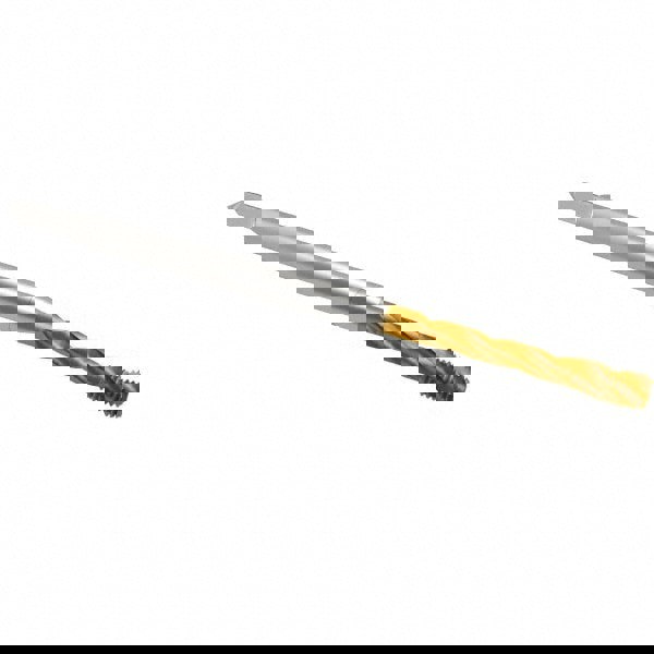 Spiral Flute Tap: #8-32 UNC, 3 Flutes, Bottoming, 2B Class of Fit, Cobalt, TIN Coated