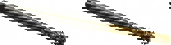 Spiral Flute Tap: #10-24 UNC, 3 Flutes, Bottoming, 2B Class of Fit, Cobalt, TIN Coated