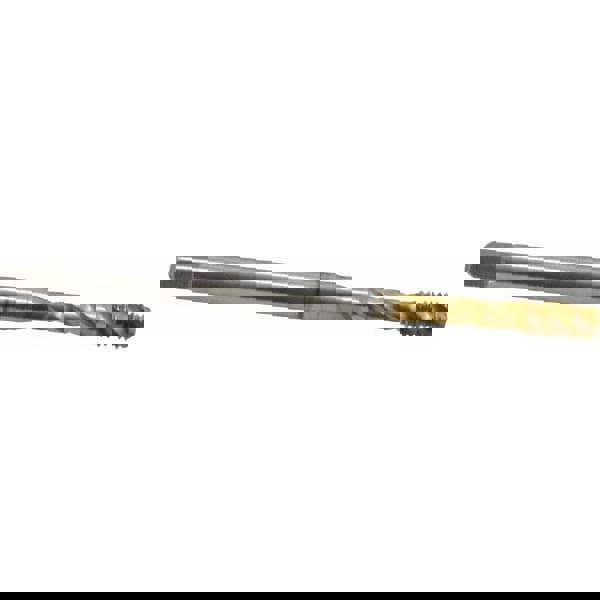 Spiral Flute Tap: #10-32 UNF, 3 Flutes, Bottoming, 2B Class of Fit, Cobalt, TIN Coated