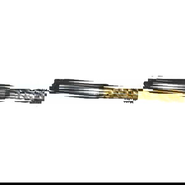 Spiral Flute Tap: 1/4-28 UNF, 3 Flutes, Bottoming, 2B Class of Fit, Cobalt, TIN Coated