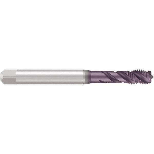 Spiral Flute Tap: #10-32 UNF, 3 Flutes, Bottoming, 2B Class of Fit, Cobalt, TICN Coated