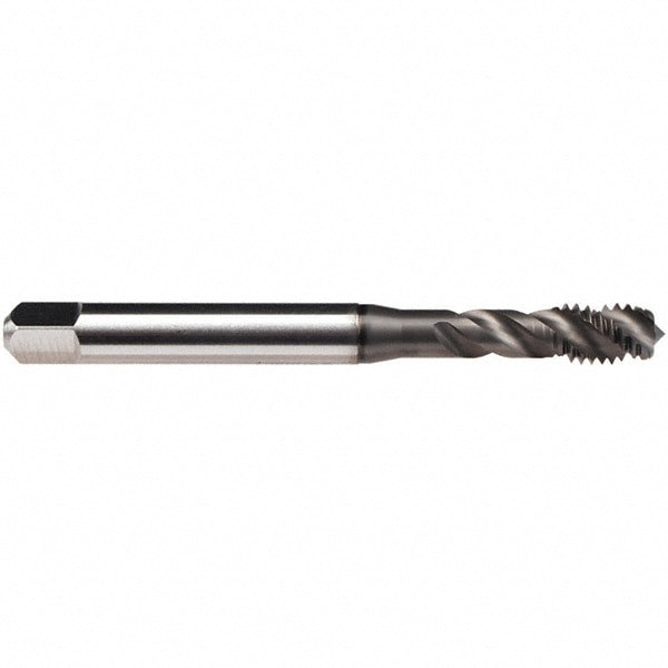 Spiral Flute Tap: 5/16-18 UNC, 4 Flutes, Bottoming, BT Class of Fit, High Speed Steel, GLT-1 Coated
