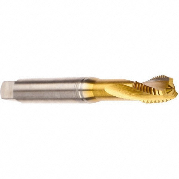 Spiral Flute Tap: #5-40, UNC, 2 Flute, Modified Bottoming, 2BX Class of Fit, Cobalt, TiN Finish