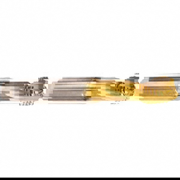 Spiral Flute Tap: 1/4-28 UNF, 3 Flutes, Modified Bottoming, 2BX Class of Fit, Cobalt, TIN Coated