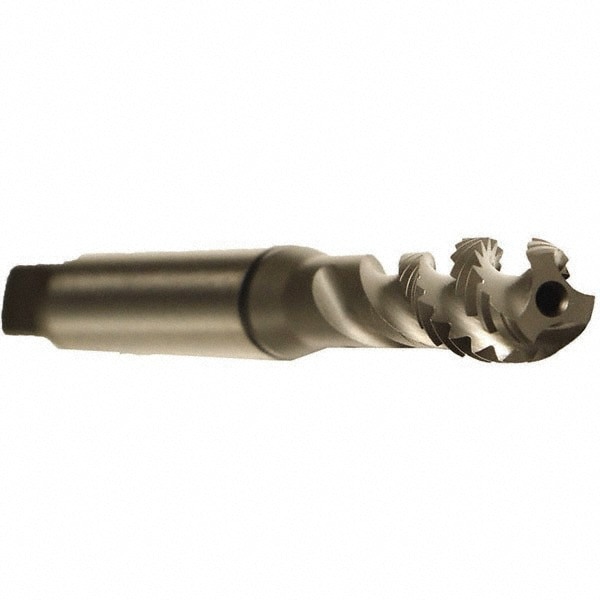 Spiral Flute Tap: 3/8-24 UNF, 3 Flutes, Modified Bottoming, 2B Class of Fit, Cobalt, GLT-1 Coated