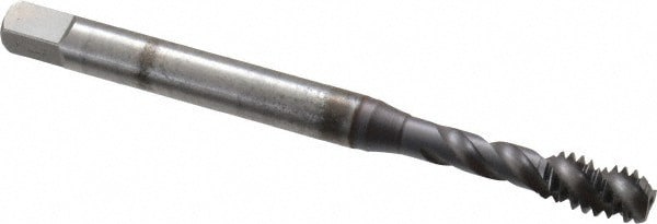 Spiral Flute Tap: 1/4-20 UNC, 3 Flutes, Bottoming, 2B Class of Fit, Cobalt, TICN Coated