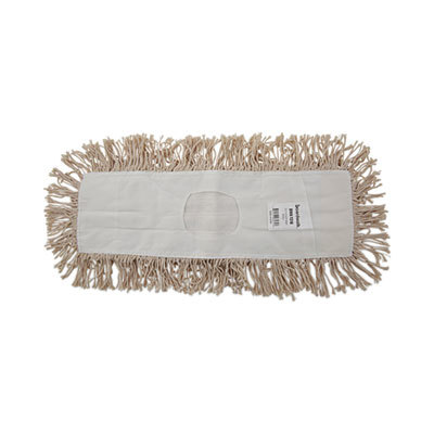 Industrial Dust Mop Head, Hygrade Cotton, 18w X 5d, White