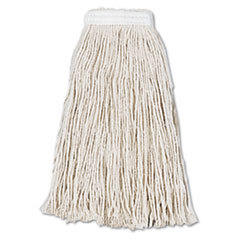 Cut-End Wet Mop Head, Cotton, #16, White, 12/carton