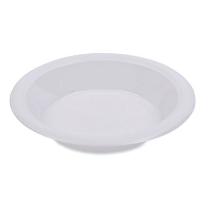 Bowls: Plastic, White, Solid