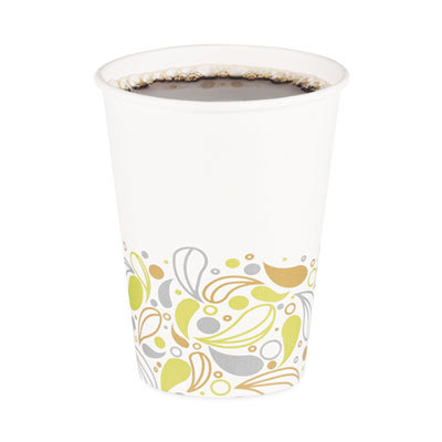Deerfield Printed Paper Hot Cups, 12 oz, 1000/Carton