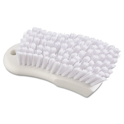 Scrub Brush, White Polypropylene Bristles, 6