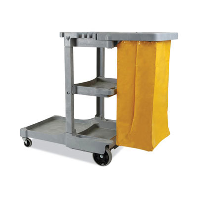 Janitor Carts & Caddies; Material: Polyethylene ; Cart Material: Polyethylene ; Load Capacity: 235 ; Load Capacity (Lb. - 3 Decimals): 235 ; Color: Gray; Yellow ; Volume Capacity: 235.0
