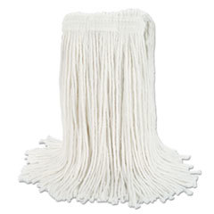 Banded Rayon Cut-End Mop Heads, #24, White, 1.25