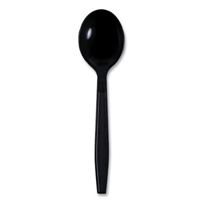 Paper & Plastic Cups, Plates, Bowls & Utensils; Flatware Type: Soup Spoon ; Material: Plastic ; Color: Black ; Disposable: Yes ; UNSPSC Code: 48101919