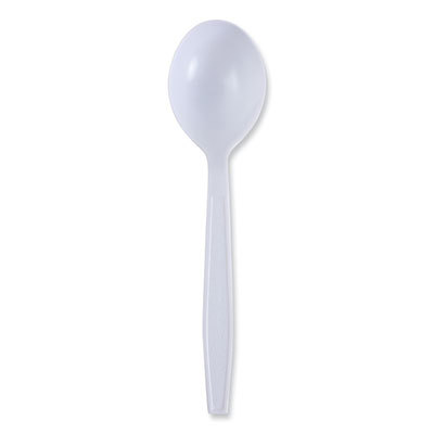 Paper & Plastic Cups, Plates, Bowls & Utensils; Flatware Type: Soup Spoon ; Material: Plastic ; Color: White ; Disposable: Yes ; UNSPSC Code: 48101919