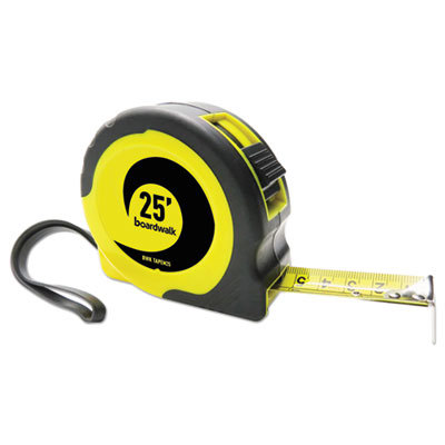 Easy Grip Tape Measure, 25 Ft, Plastic Case, Black And Yellow, 1/16