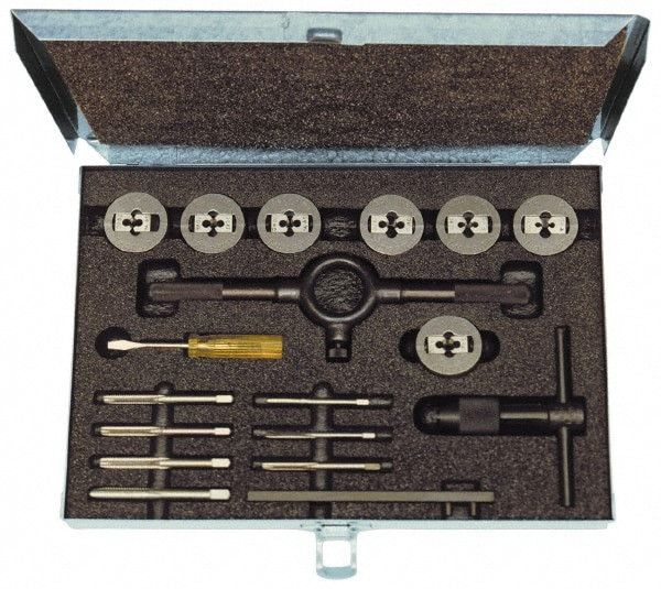 Tap & Die Set: 1/4-20 to 1-14 Taps, 1/4-20 to 1-14 Dies, UNC & UNF