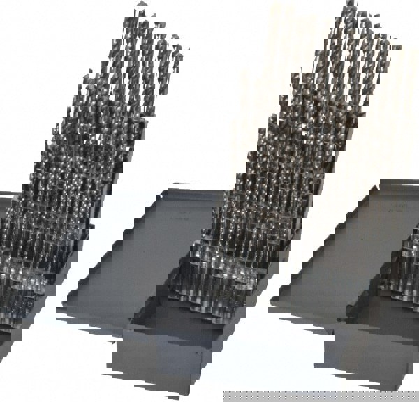Drill Bit Set: Jobber Length Drill Bits, 60 Pc, 118 &deg;, Vanadium High Speed Steel