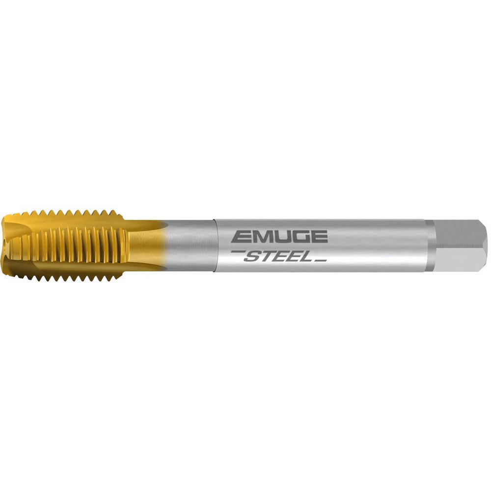 Spiral Point Tap: M12x1.75 Metric, 3 Flutes, Plug Chamfer, 6H Class of Fit, High-Speed Steel-E, TiN Coated
