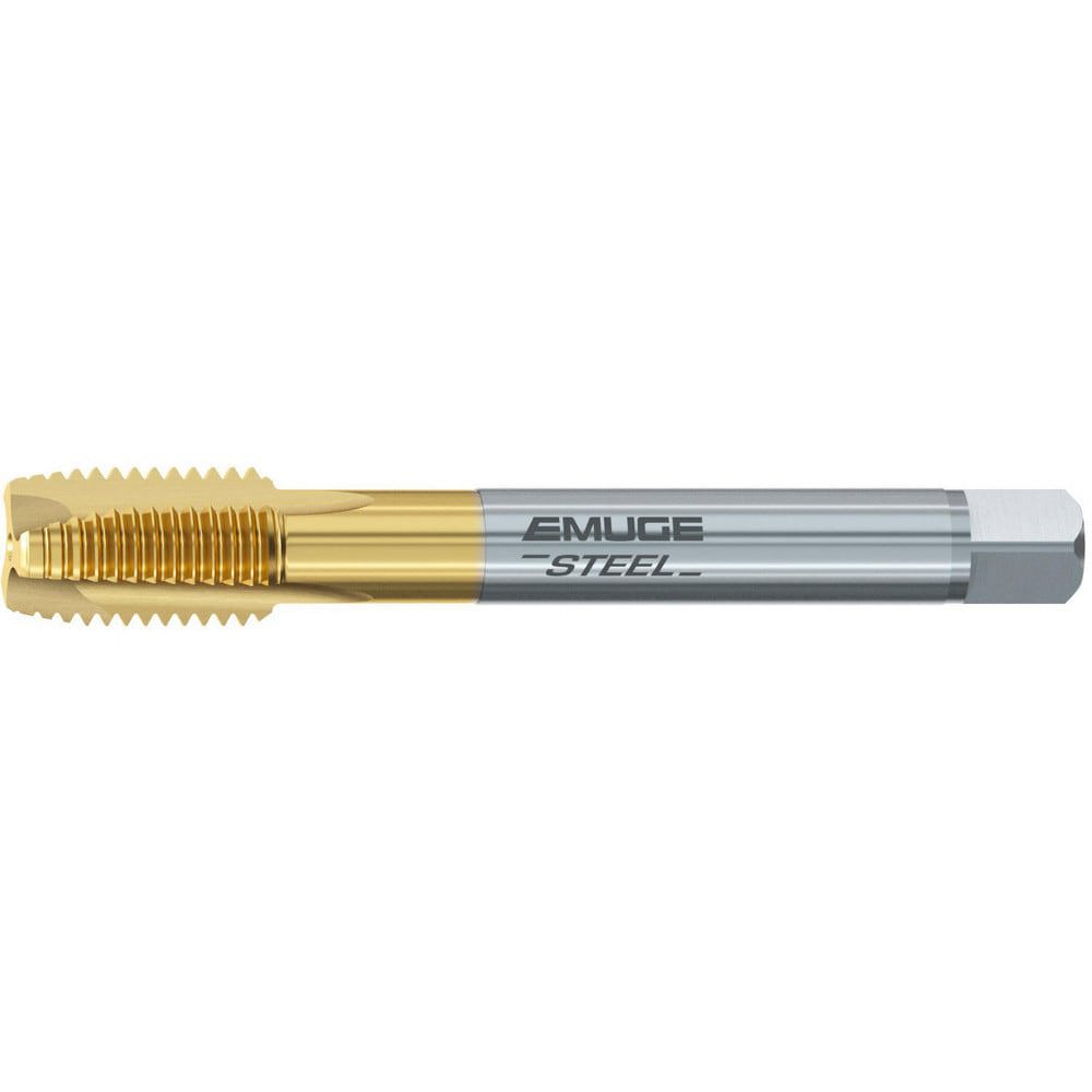 Spiral Point Tap: M30x3.5 Metric, 4 Flutes, Plug Chamfer, 6H Class of Fit, High-Speed Steel-E, TiN Coated
