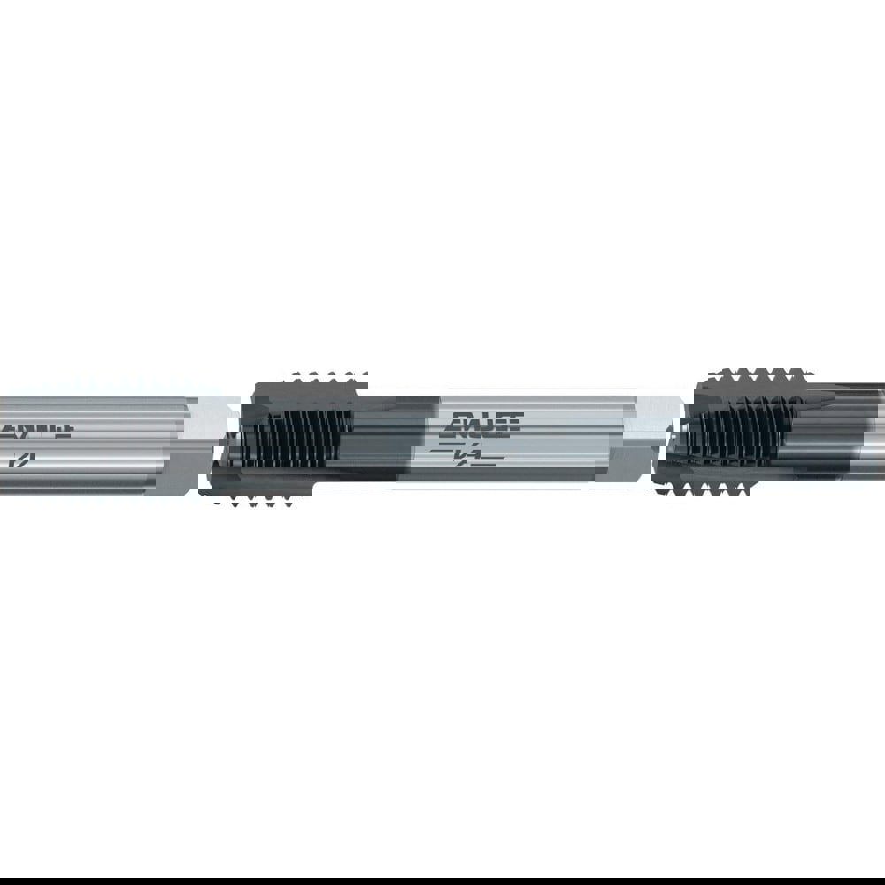 Spiral Point Tap: M18x1.5 Metric Fine, 4 Flutes, Plug Chamfer, 6H Class of Fit, High-Speed Steel-E, GLT-1 Coated
