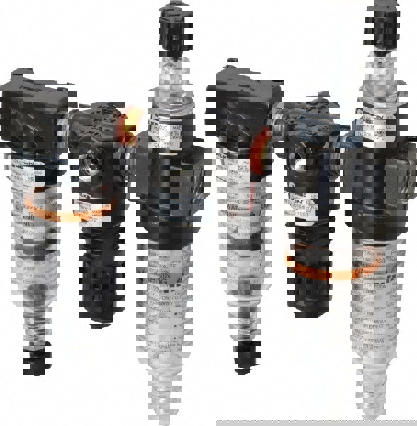 FRL Combination Unit: 1/4 NPT, Miniature, 3 Pc Filter-Regulator-Lubricator