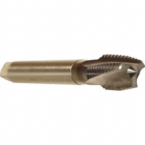 Spiral Flute Tap: M12x1.75 Metric, 3 Flutes, Plug, 6HX Class of Fit, Cobalt, TICN Coated