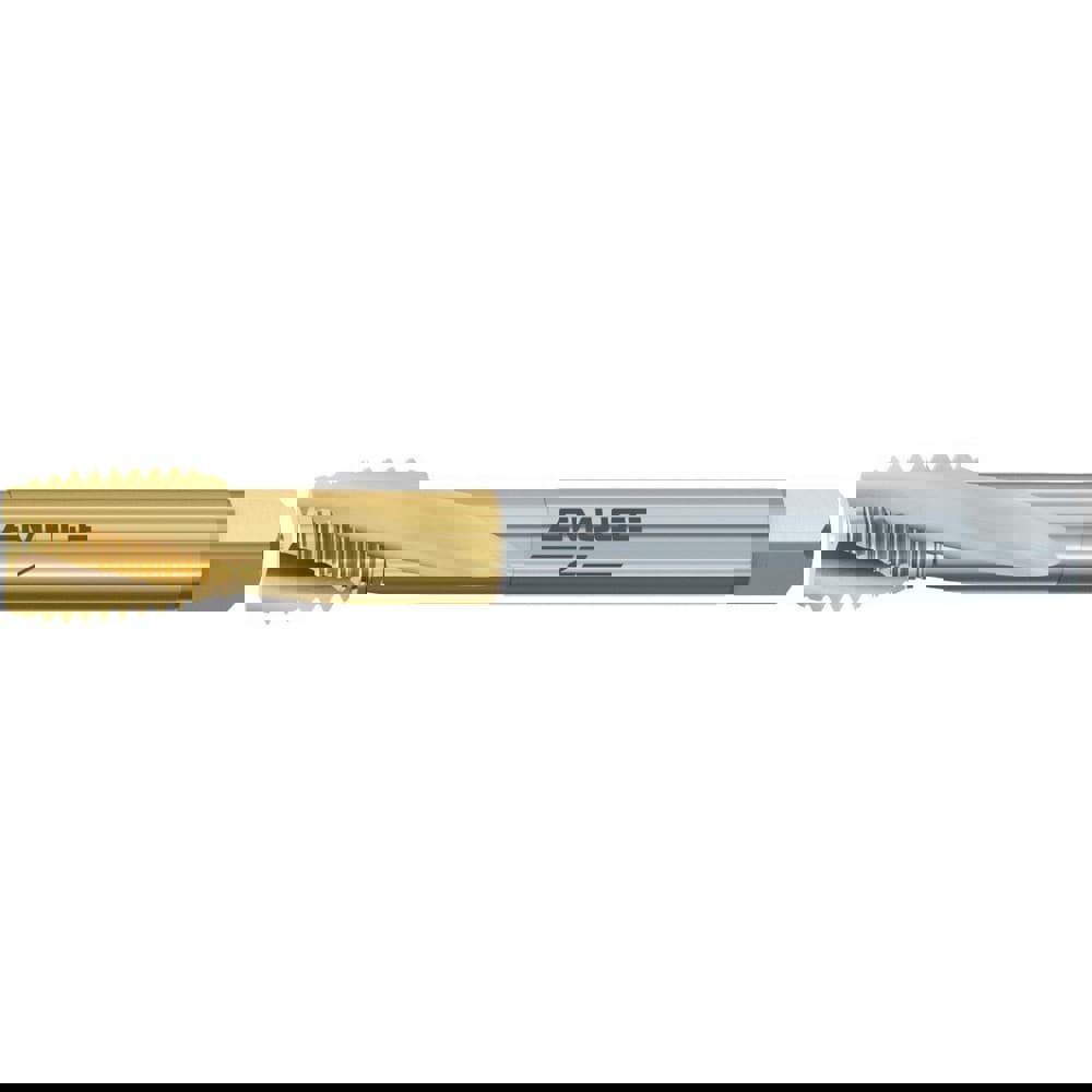 Spiral Point Tap: M16x2.00 Metric Coarse, 3 Flutes, Modified Bottoming, 6HX Class of Fit, Cobalt, TiN Coated