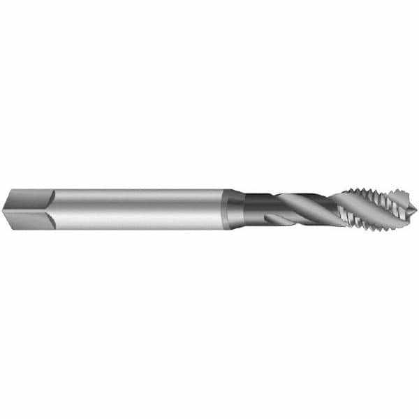 Spiral Flute Tap: M18x2.50 Metric Coarse, 3 Flutes, Modified Bottoming, 6H Class of Fit, Cobalt, Oxide Coated