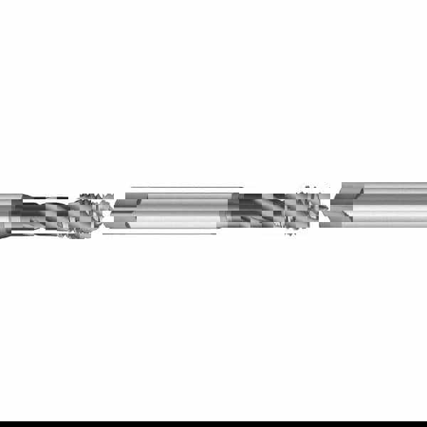 Spiral Flute Tap: M27x3.00 Metric Coarse, 4 Flutes, Modified Bottoming, 6H Class of Fit, Cobalt, Oxide Coated